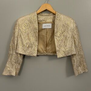 Flavio Castellani Collection Gold Lace Women's Blazer PTP 17 Inch